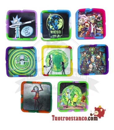 Posacenere in silicone Rick and Morty Square