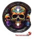 Bandeja pequeña medialuna con soporte - Calavera Mexicana