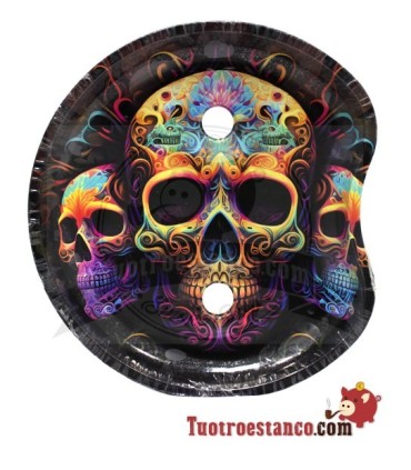 Kleine halve maanschaal met standaard - Calavera Mexicana