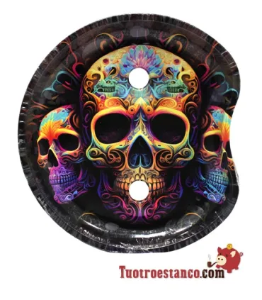 Small crescent tray with stand - Calavera Mexicana