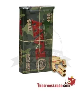 Raw voorgerolde filters 100u + camouflage metalen doos