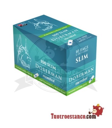Filtros Doberman Clik slim 6mm de 100 ud Menthol - 10 Bolsitas