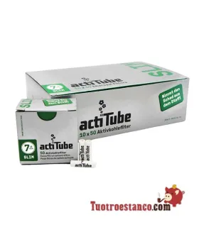 Boîtier de filtre à charbon Actitube SLIM 7 mm 50 pièces - 10 boîtes