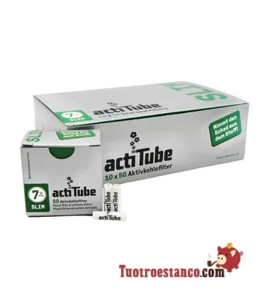 Boîtier de filtre à charbon Actitube SLIM 7 mm 50 pièces - 10 boîtes