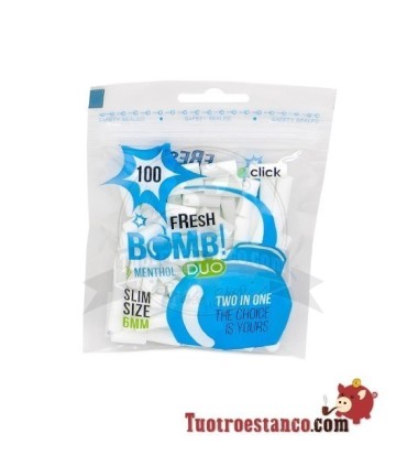 Les filtres Frais Bombe de Menthe poivrée 6mm avec Clic - "10 sachets de 100 unités