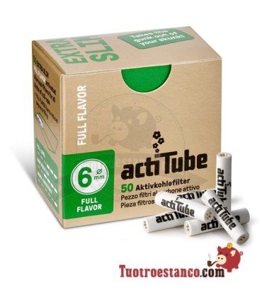 Filtros de carbón Actitube EXTRA SLIM Full Flavor 50 filtros