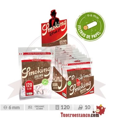 copy of 6mm Organic Smoking Filters - 10 sachets of 120 filters