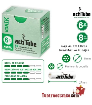 Actitube KONIK 6mm carbon filters 50 units