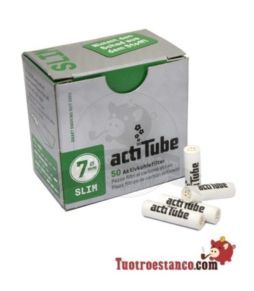 Promotion 5 + 1 Filtres à charbon actitube Slim 300 unités 7mm
