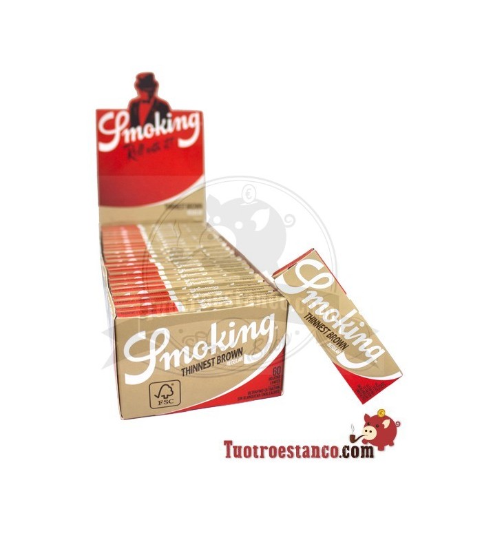 Papierhülle Smoking Thinnest Brown Regular 70 mm - 50 Heftchen