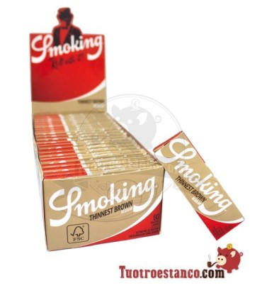 Étui à papier Smoking Thinnest Brown Regular 70 mm - 50 carnets