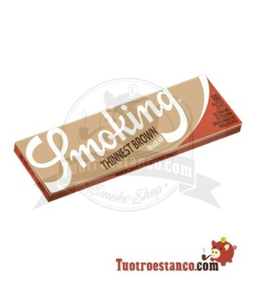 Estuche Smoking Thinnest Brown 70 mm - 50 libritos
