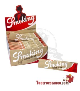 Étui à papier Smoking King Size brun le plus fin 108 mm - 50 livrets