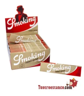 Étui à papier Smoking King Size brun le plus fin 108 mm - 50 livrets