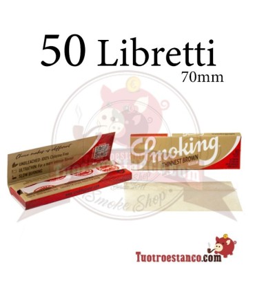 copy of Paper Case Smoking Thinnest Brown Regular 70 mm - 50 booklets