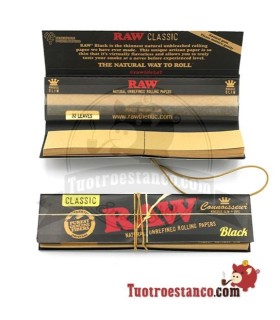 King Size ZWARTE Connoisseur RAW Papier 110 mm + Tips