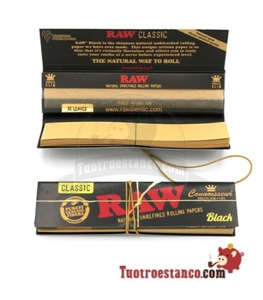 Papel RAW King Size BLACK Connoisseur de 110 mm + Tips