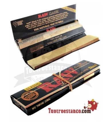 King Size ZWARTE Connoisseur RAW Papier 110 mm + Tips