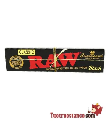 King Size SCHWARZ Connoisseur RAW-Papier 110 mm + Spitzen