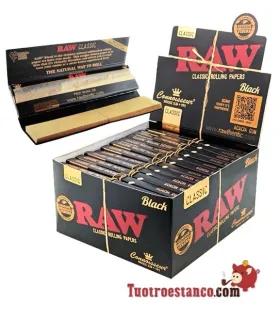 RAW carta BLACK BLACK Connoisseur di 110 mm + Punte - 24 unità