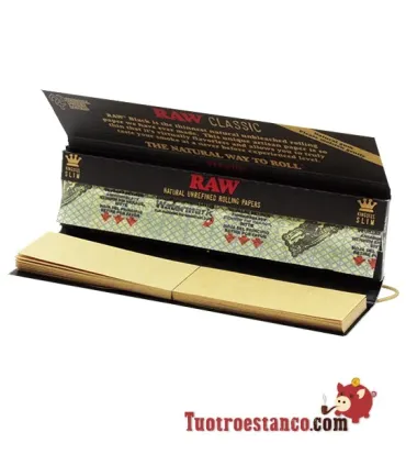 Papier RAW King Size BLACK Connoisseur de 110 mm + Pourboires - 24 unités