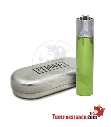 Clipper Metálico Pistachio + estuche metálico