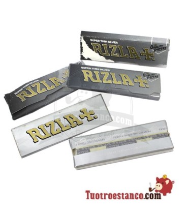 5 x livretos prateados RIZLA 70mm "dobrados"