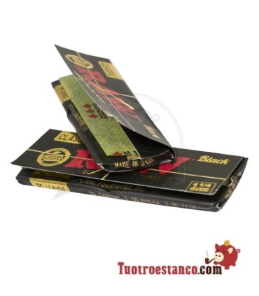 5 x Libritos Raw 1 1/4 Black de 78mm "doblados"