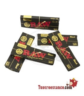 5 x Libritos Raw 1 1/4 Black de 78mm "doblados"
