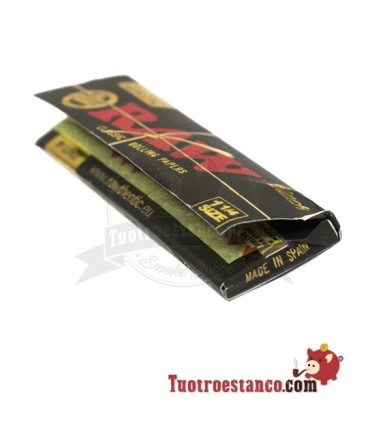 5 x Libritos Raw 1 1/4 Black de 78mm "doblados"