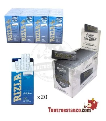 Rizla Zilverpapier 70mm + Rizla filters 5,7mm
