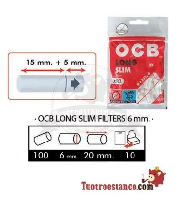 OCB Slim LONG Filtres 6mm 100 Filtres