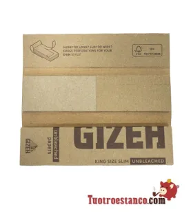 Gizeh King Size Slim Unbleached Paper 107 mm + Tips