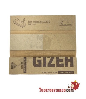 Gizeh King Size Slim Ongebleekt Papier 107 mm + Tips