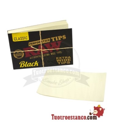 Raw Black Tips Wide Cardboard Filters