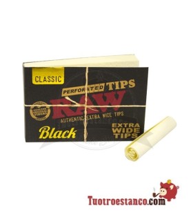 Estuche filtros de cartón Raw Black Tips anchos - 36 ud