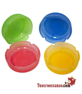 Grote gekleurde glazen asbak 10,9 cm