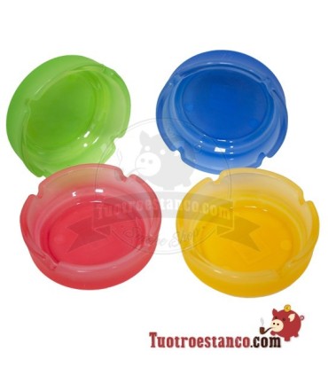 Large colored glass ashtray 10.9 cm