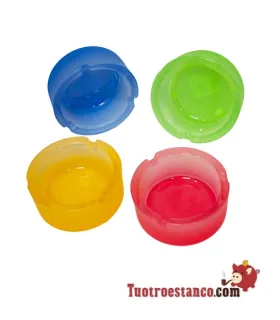Cinzeiro de vidro colorido pequeno 8,4 cm
