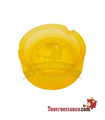 Small colored glass ashtray 8.4 cm