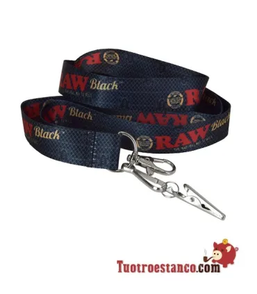 Portachiavi a nastro nero RAW
