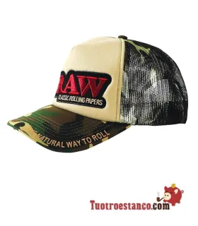 Beige Camouflage Trucker Grille Cap + Raw Poker