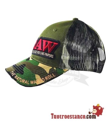 Gorra rejilla Trucker camuflaje + poker Raw