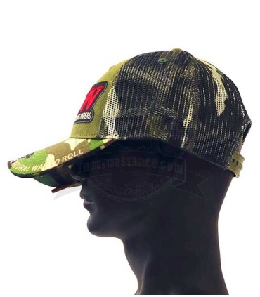 Gorra rejilla Trucker camuflaje + poker Raw