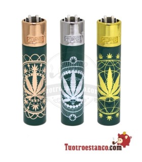 Clipper Metálico Ganjala Verde + estuche metálico