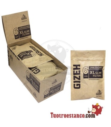 Gizeh 6XL slanke biodegradable filterhoes - 10 zakken