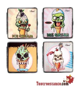 Pitillera Zombie Calavera Cream de 20 cig