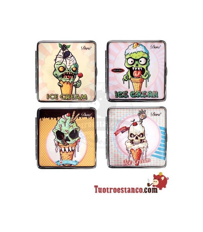 Pitillera Zombie Calavera Cream de 20 cig