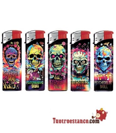 Encendedor electrónico Psychodelic Skull