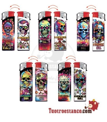 Encendedor Eléctrico Psychedelic Skull